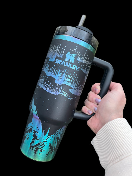 Northern lights 30 ounce engraved Stanley Chroma tumbler