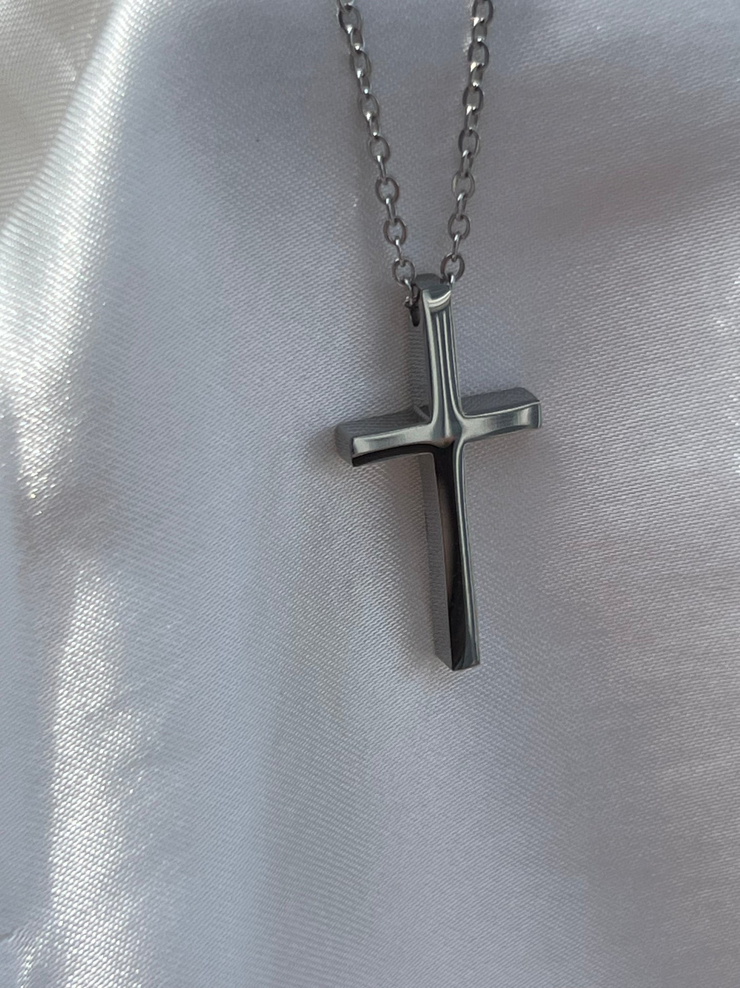 Personalized stainless steel cross necklace