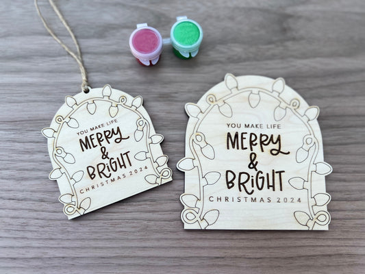 Merry & Bright Ornament - DIY Fingerprint ornament