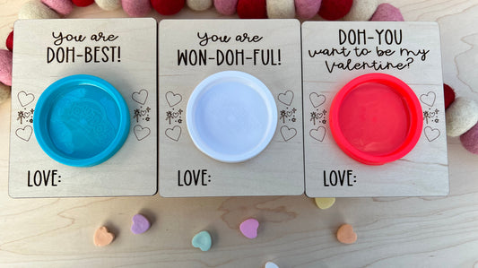 Valentine's Day cards - Play-doh holders (play-doh included)