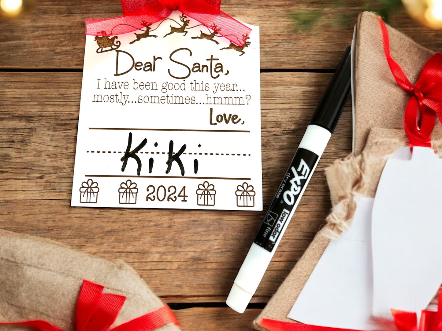 Dear Santa ornament - Child's Handwriting Keepsake