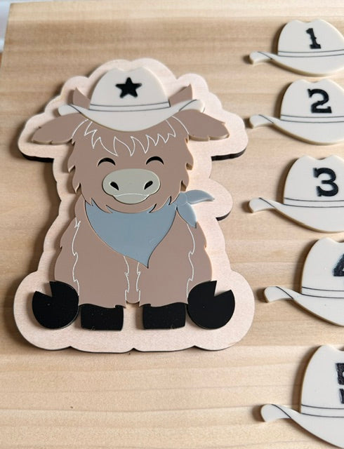 Highland cow interchangeable baby milestone