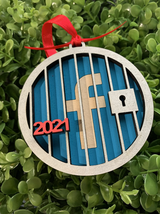 Facebook jail christmas ornament