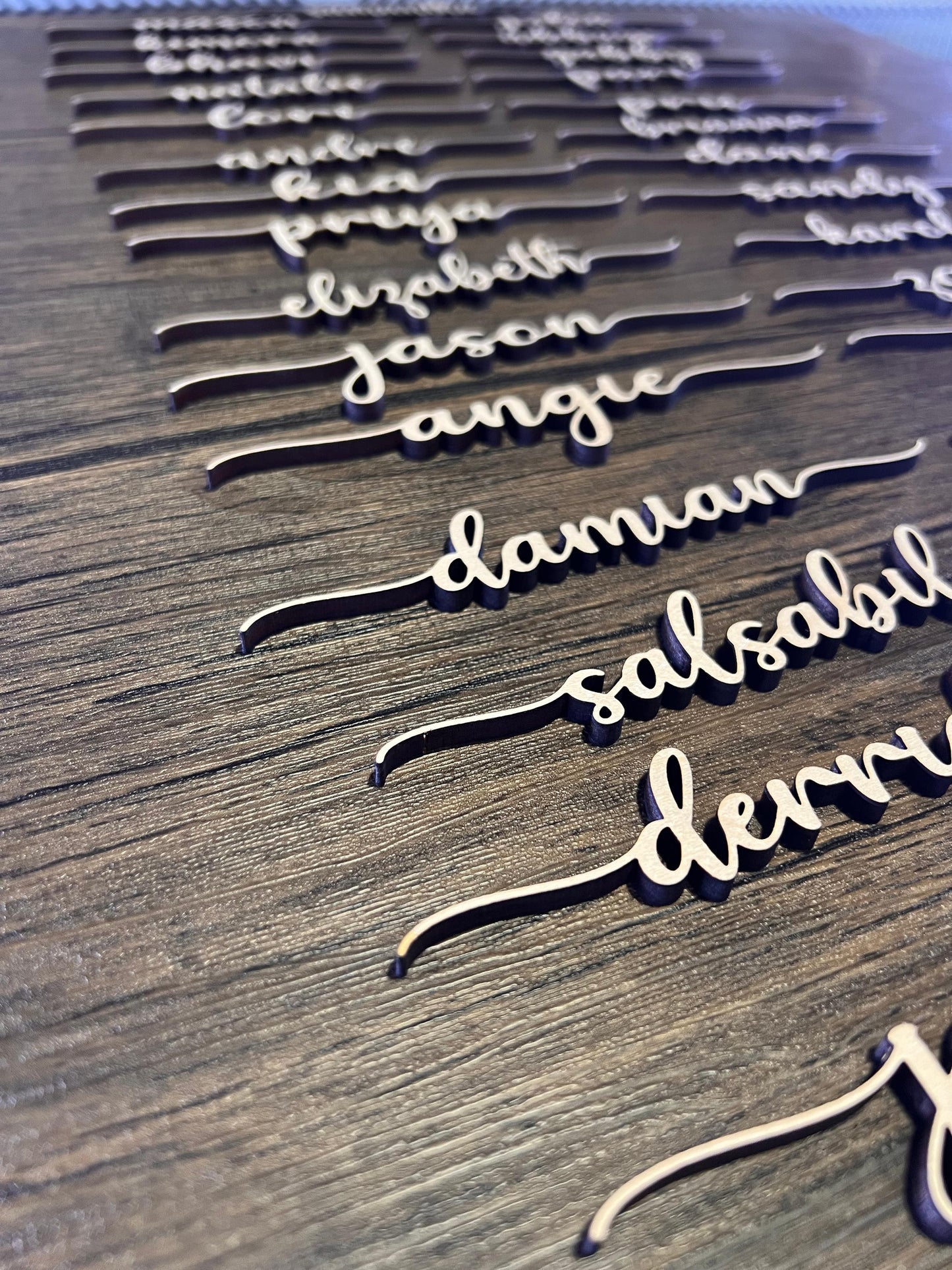 Personalized wooden name - place cards