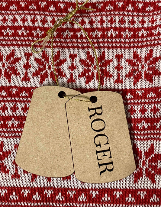 Dog Tag Christmas Ornament