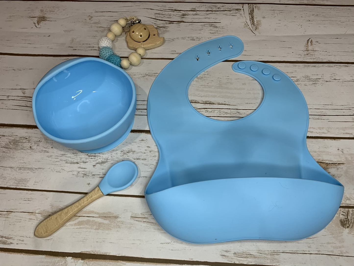 Customizable Silicone bib set -boy