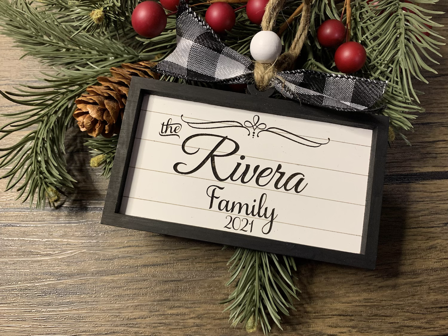 Shiplap family ornament