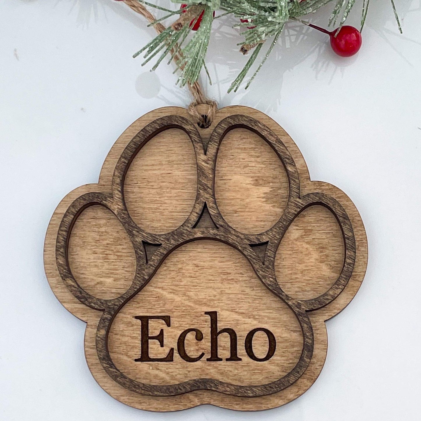 Personalized Pet paw print ornament