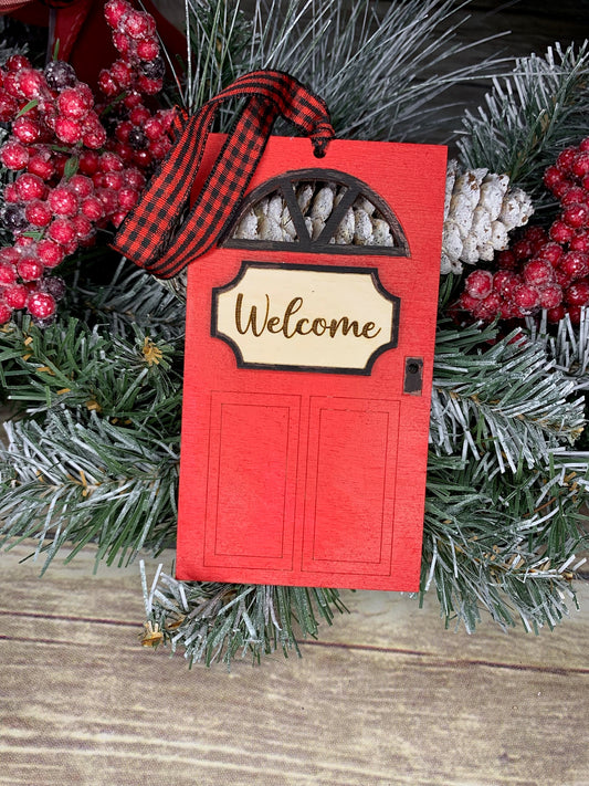 Red Door Christmas Ornament