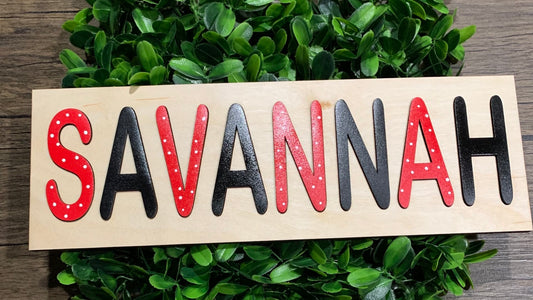 Wooden name puzzle