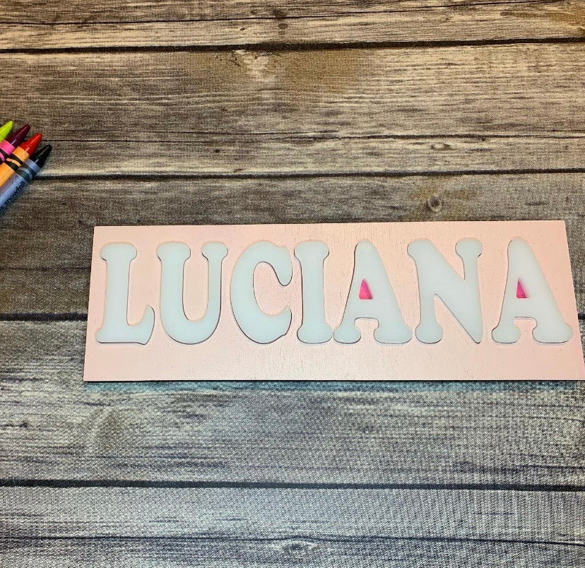 Wooden name puzzle