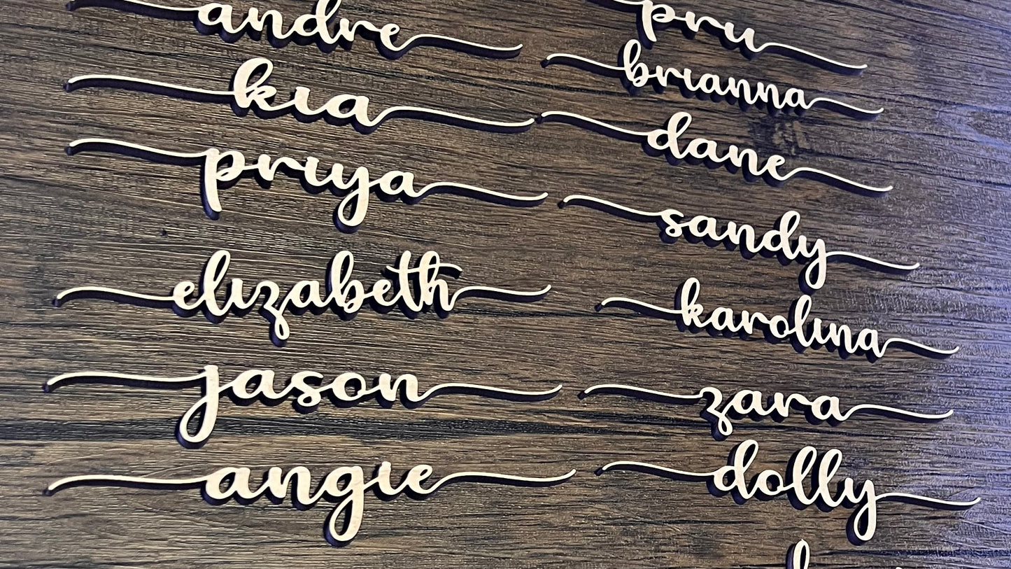 Personalized wooden name - place cards