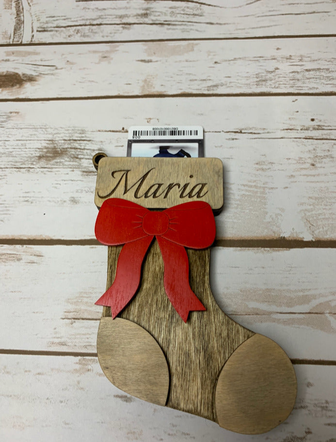 Christmas Stocking gift card holder.