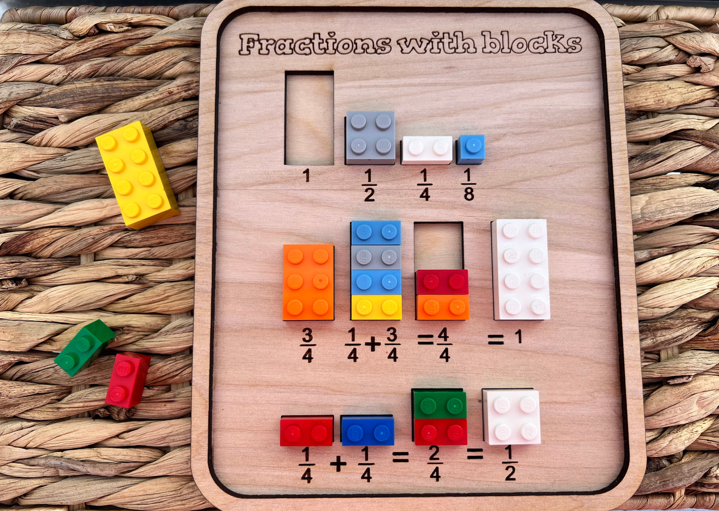 Exploring fractions with legos or building blocks