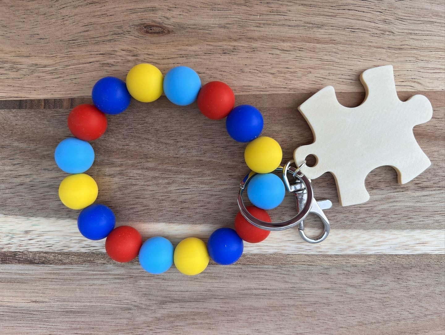 Wooden  & Silicone beaded Keychains