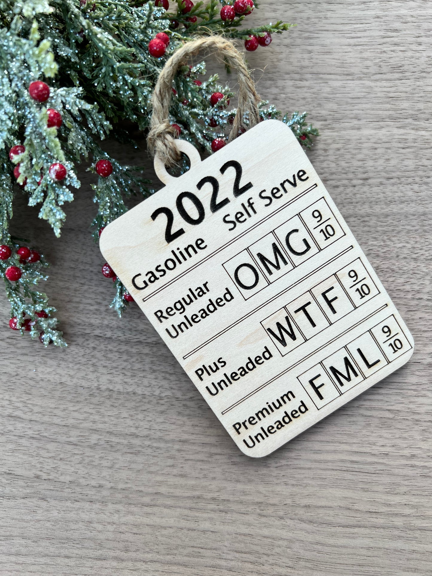 Funny gas christmas ornament