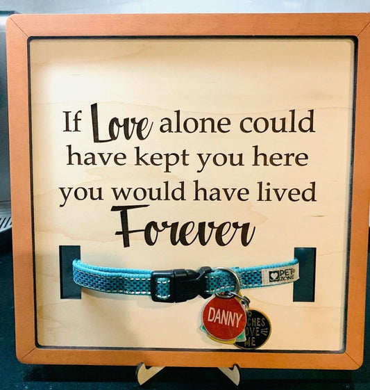 Custom dog collar remembrance frame / personalized dog memorial / pet loss