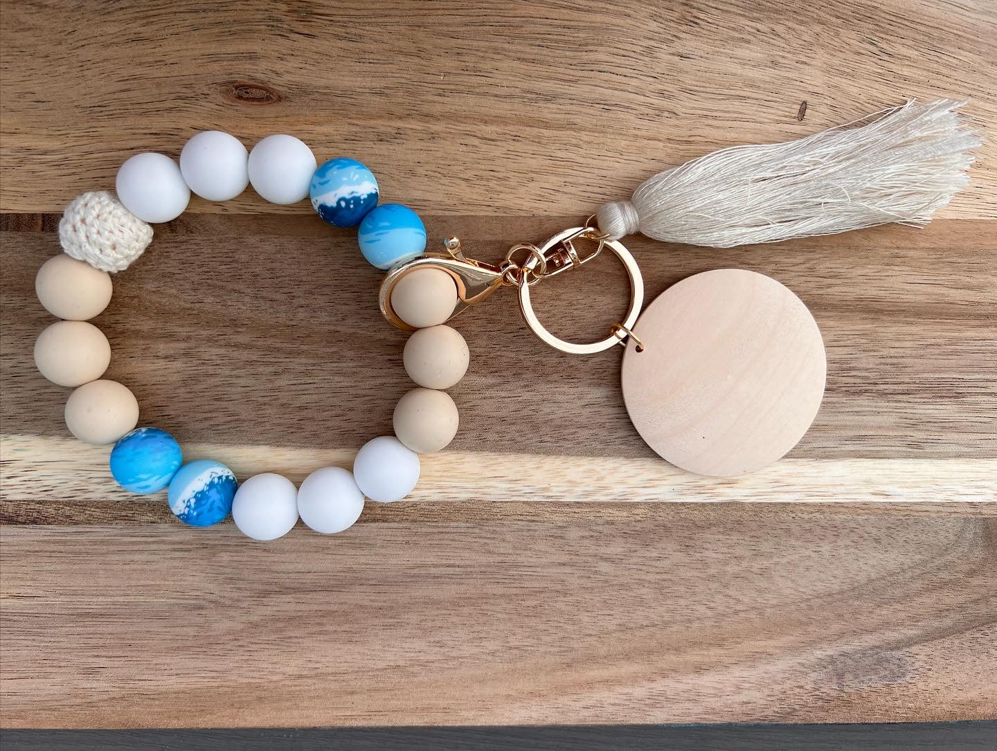 Wooden  & Silicone beaded Keychains