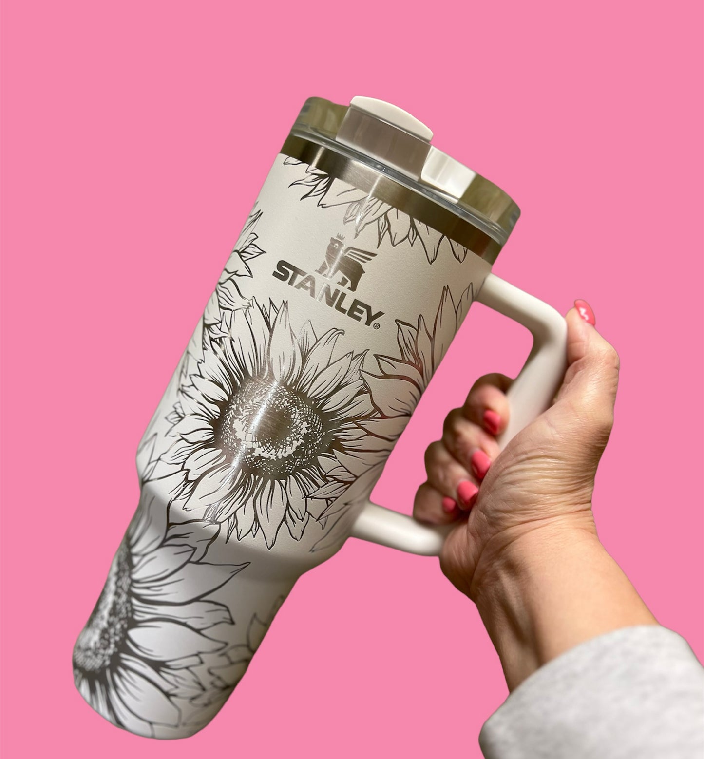 Engraved 40oz Stanley Style Quencher Sunflower Tumbler Leaf Foliage Tu –  The Home Haven Shop