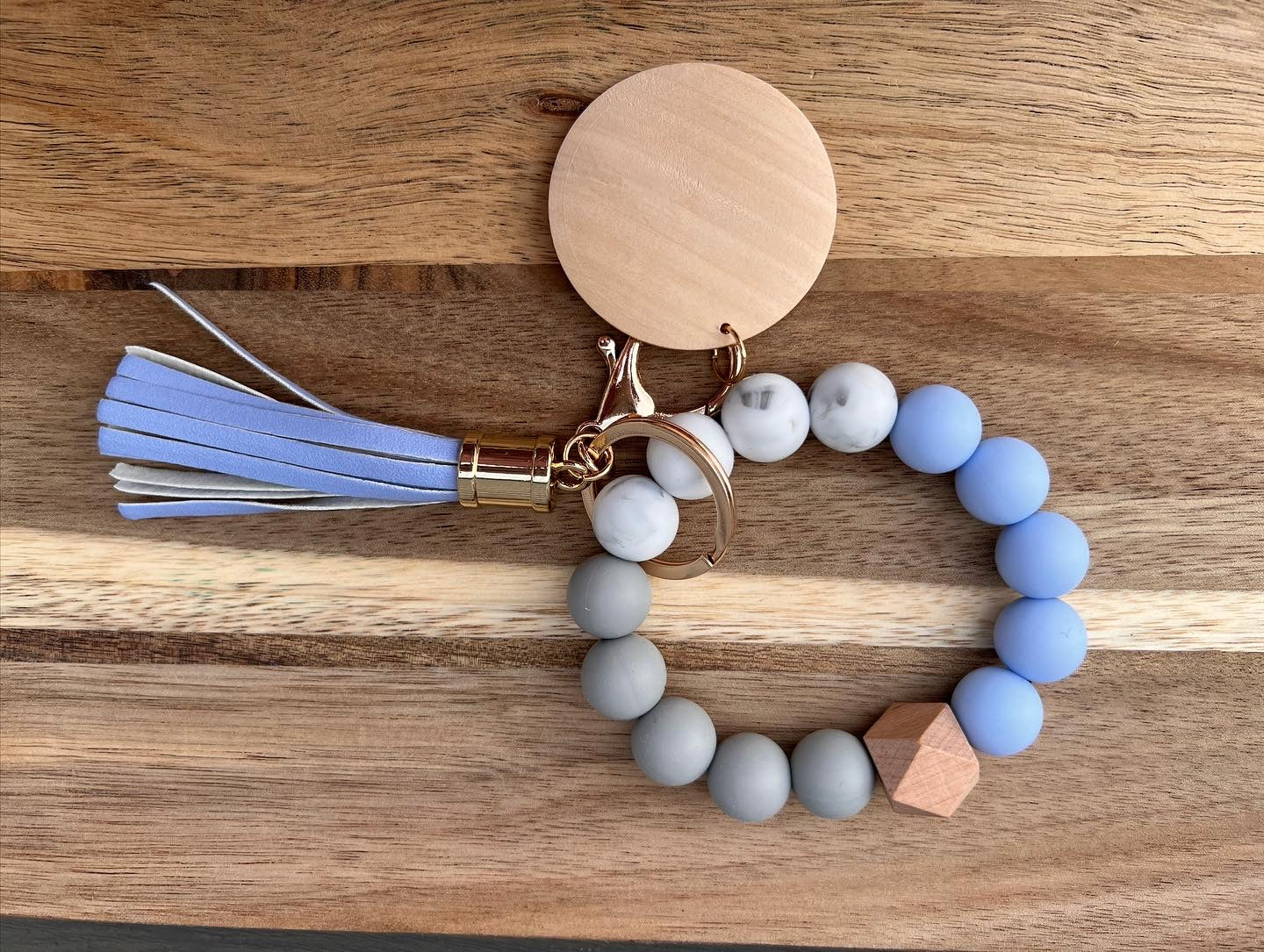 Wooden  & Silicone beaded Keychains